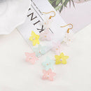 7Pair 18*12*3cm Handmade Translucent Flower Petal Shape Earrings DIY Supply Kit