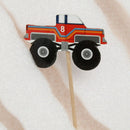 24pcs Cake Dessert Inserted Card Prod with Car Tractor Pattern