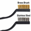 10 pieces Scratch Brush (Stainless Steel + Brass), Curved Handle Masonry br T1L9