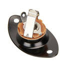 Electric Bass Guitar Jack 1/4 Output Input Socket with Oval Plate (Black) A