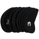 Set of 10 Golf Iron Head Cover Neoprene Club Wedge Protective Headcovers Bl