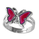 Mood ring band color changing by temperature ajustable butterfly ASJ Bj