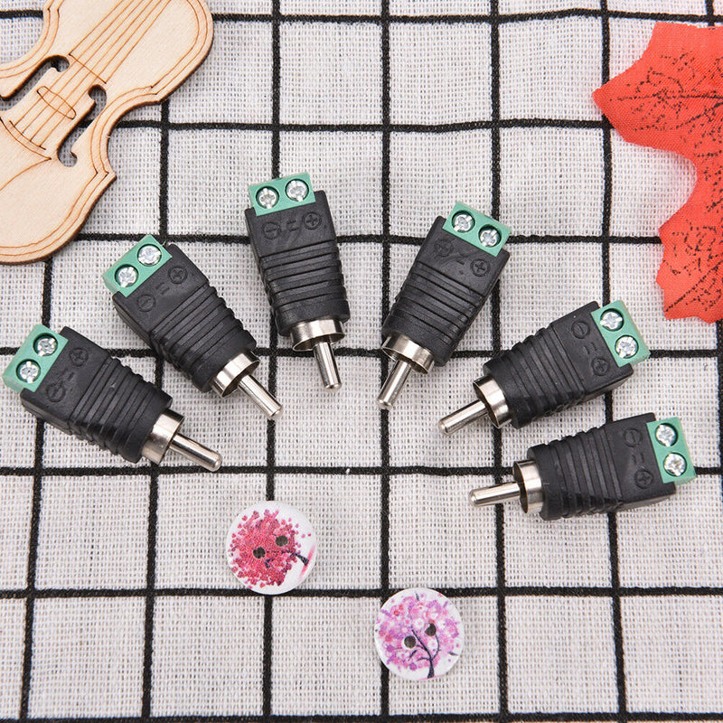 20Pcs Phono Speaker Wire cable to Audio male RCA Connector Adapter Jack P â„–[