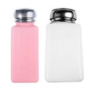 New Empty Pump Dispenser For Nail Art Polish Remover Pink and White Bottle