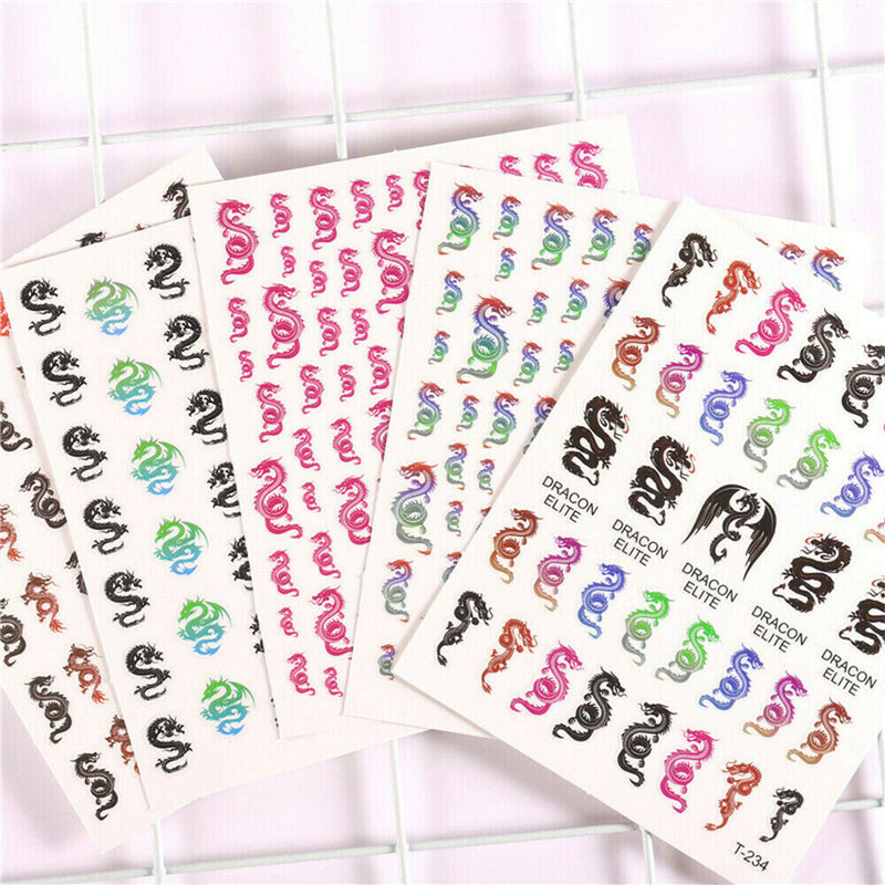 Waterproof Punk Dragon Decals Nail Stickers Manicure Nail Art Accessories