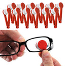 24Pcs Mini Microfiber Spectacles Eyeglasses Cleaner Brush Wipe Kit Soft Red