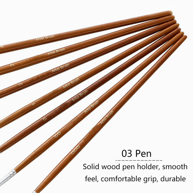 7pcs Detail Liner Paint Brush Set Students Acrylic Painting Art Supplies Gouache