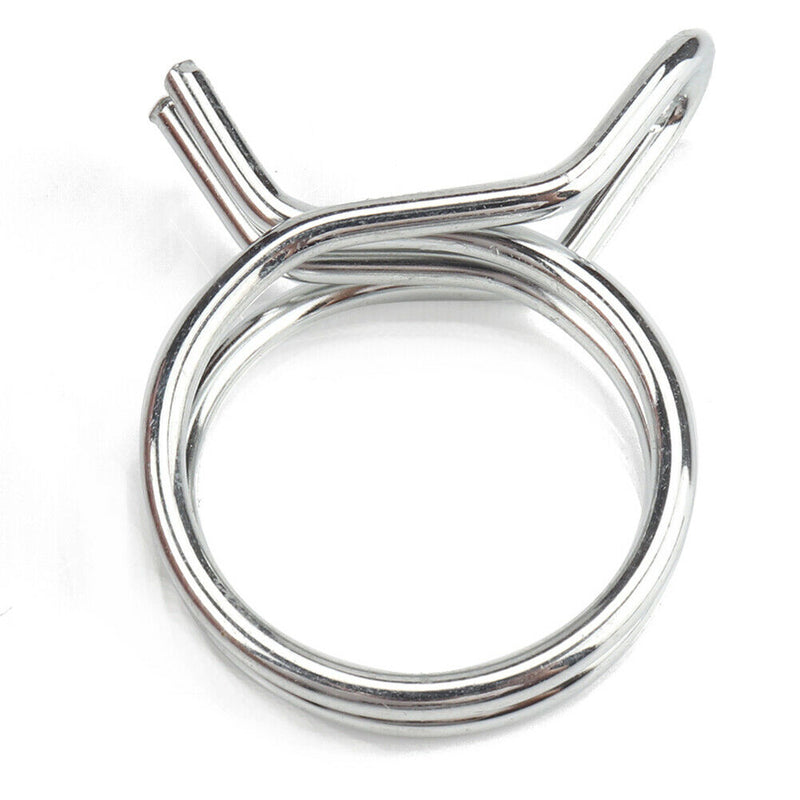 100pcs 12 Sizes Double Wire Spring Hose Clamps Fuel Line Hose Tube Clip Assorted