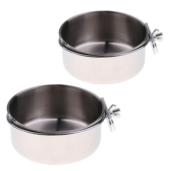 2x Classic Pet Products Classic Stainless Steel Hook-On Coop Cup M
