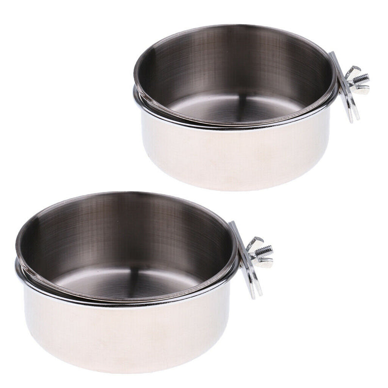 2x Classic Pet Products Classic Stainless Steel Hook-On Coop Cup M