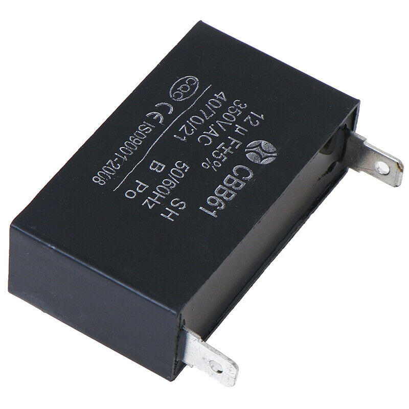 Black 12uF Generator Capacitor Generator CBB61 12uF 50/60Hz 350VAC Fan Mo 3C