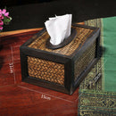 Retro Bamboo Wood Facial Tissue Box Cover/Holder for Bathroom Countertops