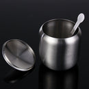 350ML New Stainless Steel Coffee Sugar Bowl Sugar Pot With Spoon Cup Cover