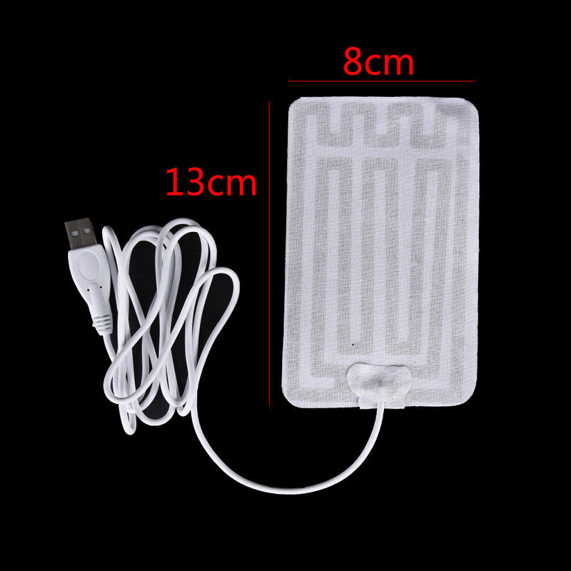 1pair 5V winter warm gloves usb  heated pads hand warmer 8*13cm pads B Bj