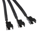 2pcs 4Pin  to 3x 3pin Fan Splitter Power Cable Sleeved Braided for PC