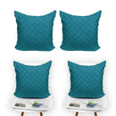 2Pcs Blue Velvet Pillow Covers Geometric Embossment Cushion Covers 20x20inch
