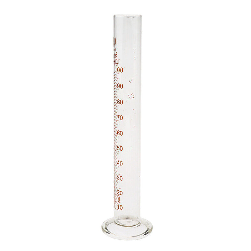 2 Pcs Glass Measuring Graduated Cylinder Laboratory, 100ml, Clear Scale