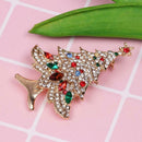 Fashion Women Costume Brooches Zircon Christmas Tree Pin Casual Jewelry
