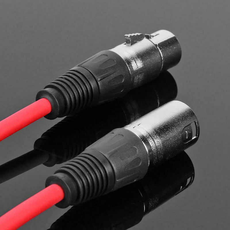 1m XLR 3Pin Cable Male to Female Shielded Microphone Wire Cord (Red) A