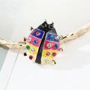 Fashion Colorful Enamel Rhinestone Ladybug Brooches Beetle Pin Corsage JewelB3C