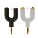 3.5mm Stereo Audio Jack Earphone Headphone 2 Way Splitter Adapter White