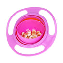 Novelty 360 Rotary Gyro Umbrella Spill-Proof Children Balance Bowl (Pink) A