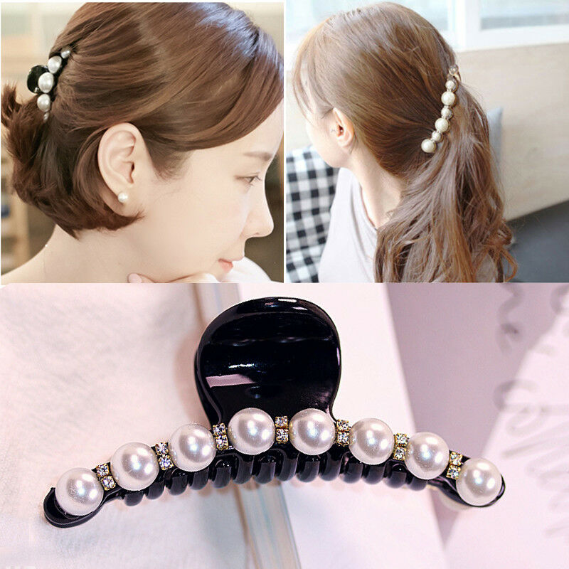 Wedding Bride Bridal Hair Clip Crystal Claw Clamp Prom Stylish Grips Hair