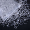 500pcs Clear Ponytail Holder Elastic Rubber Band Hair Ties Ropes RingsMO