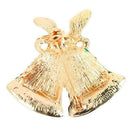Crystal Christmas Bell Brooch Pin Christmas Decorations Rhinestone Covered  O5J1