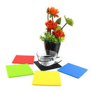 Silicone Wine Coasters Square Placemat Non Spill Lid Mug Cup Drink Mat Blue