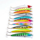 New Lot 10pcs Kinds of Fishing Lures Crankbaits Hooks Minnow Baits Tackle Crank