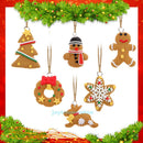 6Pcs Christmas Tree Ornament Polymer Clay Pendants Hanging XMAS Home Decor Gift
