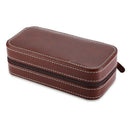 2 Grids PU Leather Travel Watch Storage Case Zipper Wristwatch Box Organize R1N7