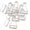 Set of 6 Sliver Dungaree Fasteners Clip Brace Clasp Buckles for Suspenders