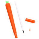 12 Pack Carrot Gel Ink Pen Soft RollerBall Pen Novelty Cute for Office Scho C5D7