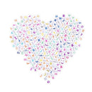 200 pcs 7 mm Colorful Round Spacer Beads with Colored Letters F9P6
