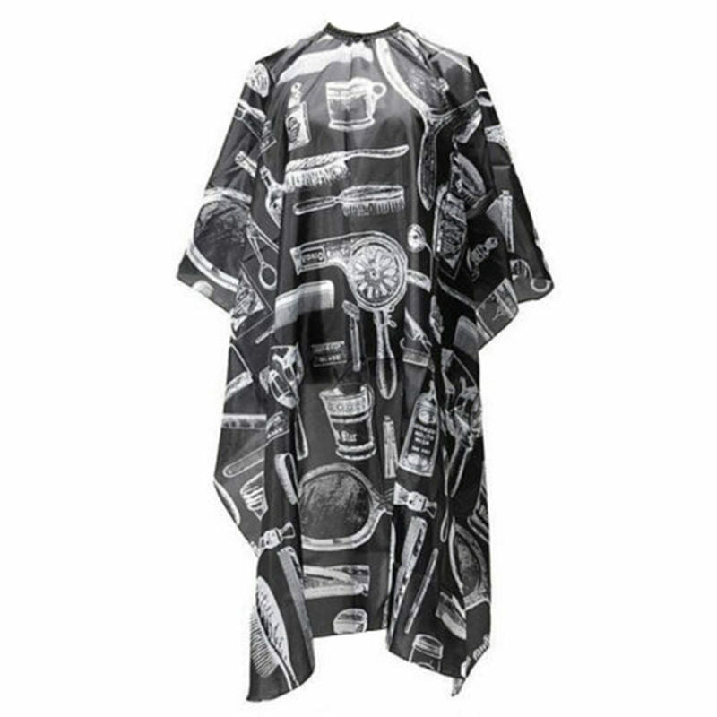 Black Hairdressing Gown Cape Hair-Cut Salon Barber Nylon Cloth Wrap Prote FKT