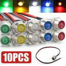 10x 8mm LED Indicator Light Lamp 12V Pilot Dash Directional Car Truck Motorcycle