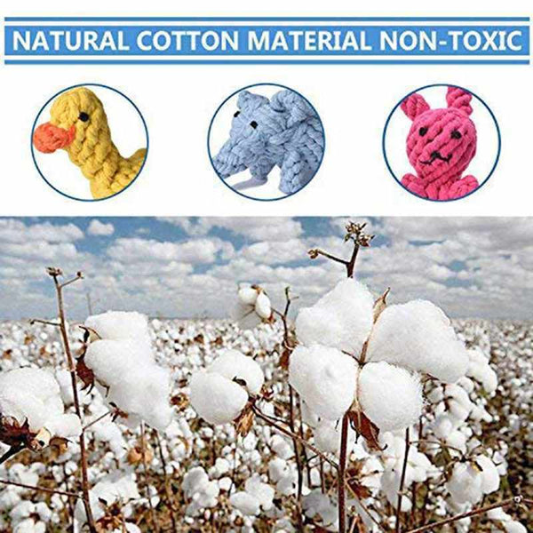 1X(Dog Rope Toys Cute Animals Design,Cotton Puppy Toys For Small Dogs.Rope