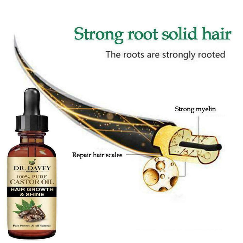 50ML Castor Oil Germinal Hair Growth Serum Hairdressing Oil Treatement Loss B7Z0