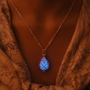 Unique Wishing Tear Drop Magical Glow in the Dark Steampunk Pendant Necklace TO