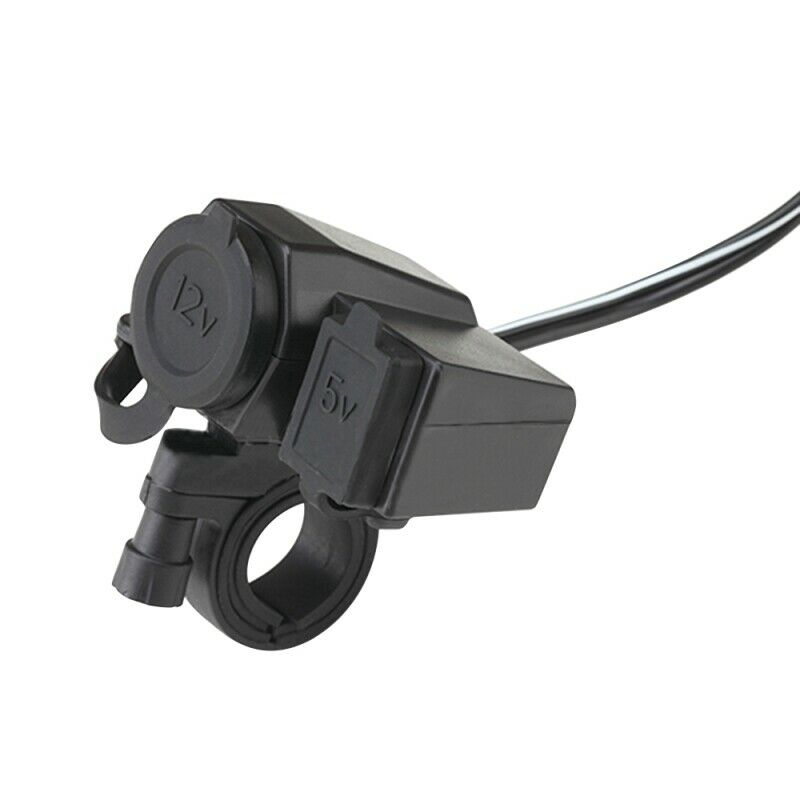 USB 12V Cigarette Lighter Waterproof Power Port Outlet Socket-Kit For Motorcycle