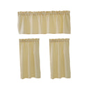 1 Set Beige Rod Pocket Short Tier Curtains Panels Half Drapes for Bathroom