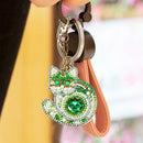 4pcs DIY Full Drill Special Shaped Diamond Painting Keychain Cat Bag Pendants