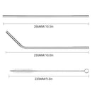 Drinking Straws 304 Stainless Steel Bent Straight Straw with Cleaning Brush