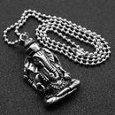Ganesha Elephant God Necklace Mens Stainless Steel Success Fortune Charm