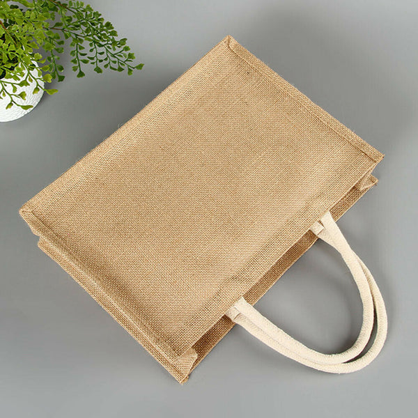 Handbag With Handle Storage Pouch Square Accessories Home Travel Jute Tote Women