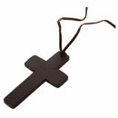 5X(Women Coffee Color Wooden Cross Pendant Sweater Necklace Jewelry Decor H9D5)