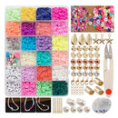 3200Pcs 6mm Flat Round Spacer Bead w/Pendant Kit for Necklace Jewelry Making