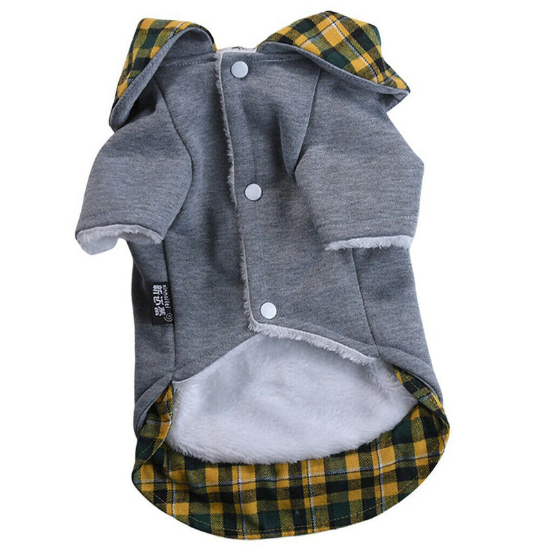 Dog Autumn Winter Warm Cotton Coat For Small Medium Dogs Puppies Yellow-L